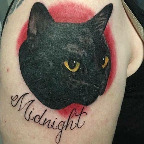 tattoo testa gatto nero