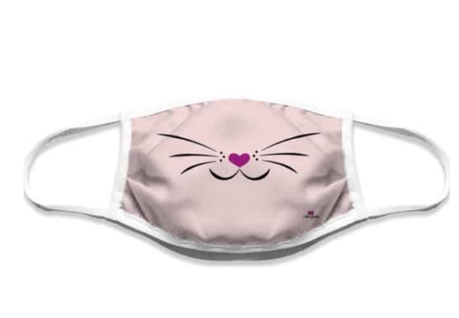 Mascherina lavabile musetto gatto rosa