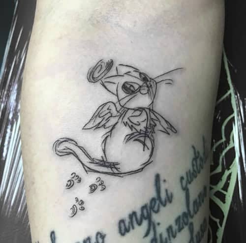 tatuaggio gatto stilizzato nero