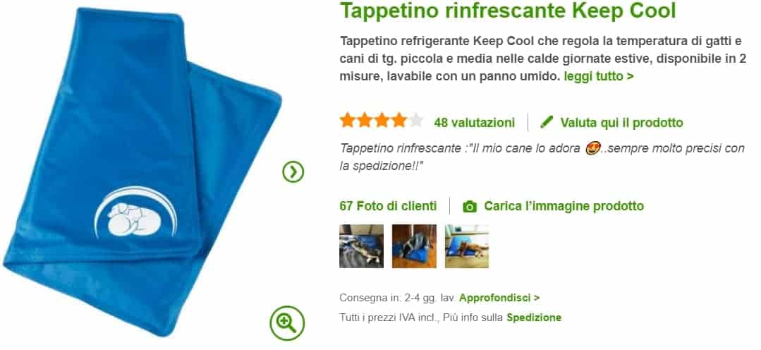 tappetino refrigerante per gatti